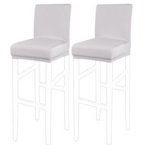 Stretch Bar Stool Cover for Bar Height Side Chair Slipcovers 2pcs Silver Grey